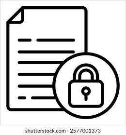 Lock File Icon Element For Design