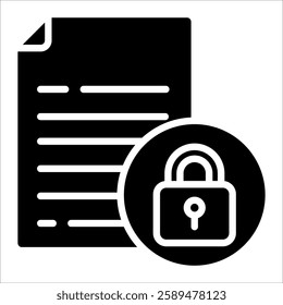 Lock File Icon Element For Design