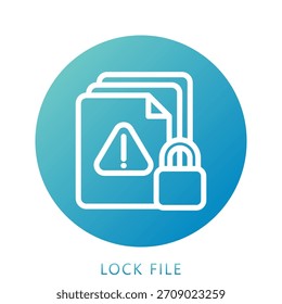 Icono de bloqueo de archivo Icono de mini ilustración. Uso Para El Concepto Moderno, Impresión, Ui, Ux Kit, Web Y Desarrollo De App. Vector Relacionado Con La Oficina, La Educación, El Examen Y Más