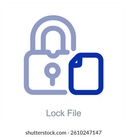Lock File and safety icon concept