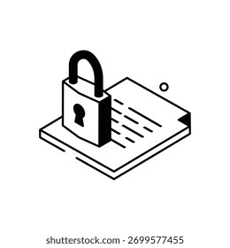 Lock File vector icon stock illustration