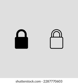 lock fill and outline icon set isolated vector illustration