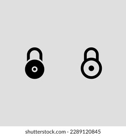 lock fill and outline icon set isolated vector illustration