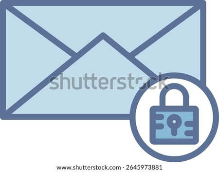 Lock Filled Blue Tone Icon