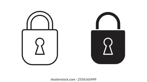 Lock Filled flat icons set for apps and web ui designs.