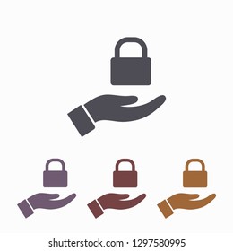 lock finger, hand icon