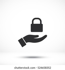 lock finger, hand icon