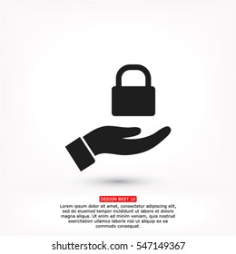 lock finger, hand icon