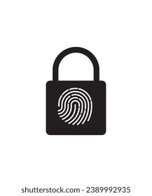 bloqueo con icono de huella digital, mejor icono plano del vector.