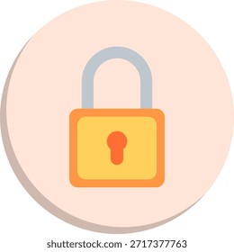 Icono de estilo de círculo plano de bloqueo