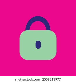 lock flat design, vector icons isolated, green padlocks shapes illustration, flat cartoon design