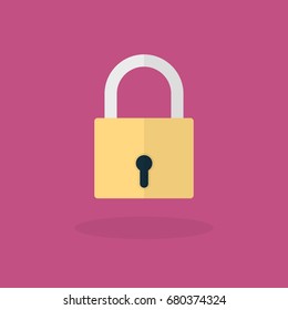lock flat icon illustration