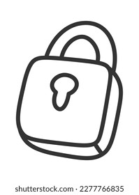 Bloquear el mecanismo de icono plano manteniendo el cierre. Ilustración del vector