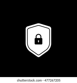 Lock Flat Icon On Black Background