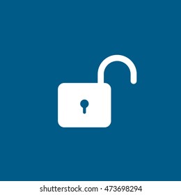 Lock Flat Icon On Blue Background