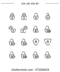 Lock flat icon set. Collection of high quality outline symbols for web design, mobile app. Lock vector thin line icons or logo.