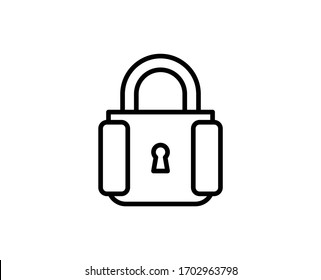 Lock flat icon. Single high quality outline symbol for web design or mobile app.  Lock thin line signs for design logo, visit card, etc. Outline pictogram EPS10