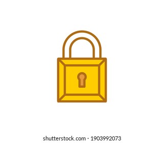 Lock flat icon. Single high quality outline symbol for web design or mobile app.  House thin line signs for design logo, visit card, etc. Outline pictogram EPS10