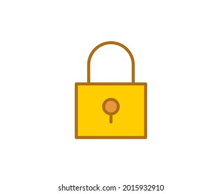 Lock flat icon. Single high quality outline symbol for web design or mobile app.  House thin line signs for design logo, visit card, etc. Outline pictogram EPS10