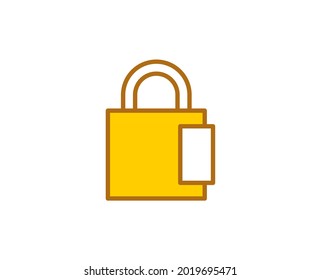 Lock flat icon. Single high quality outline symbol for web design or mobile app.  House thin line signs for design logo, visit card, etc. Outline pictogram EPS10