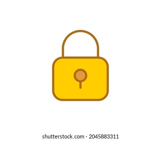Lock flat icon. Single high quality outline symbol for web design or mobile app.  House thin line signs for design logo, visit card, etc. Outline pictogram EPS10