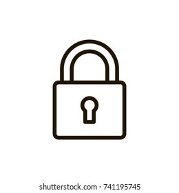 Lock flat icon. Single high quality outline symbol of security for web design or mobile app. Thin line signs of padlock for design logo, visit card, etc. Outline logo of safe 