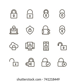 Lock flat icon. Single high quality outline symbol of padlock for web design or mobile app. Thin line signs of security for design logo, visit card, etc. Outline logo of safe