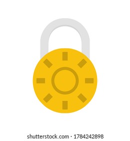 Lock flat icon, vector illustration isolated on white background