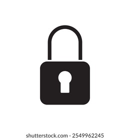 Bloquear ícone plano. vetor padlock preto simples ilustração para web e app..eps