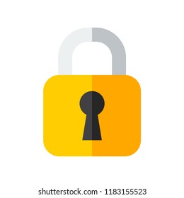 Lock flat icon. You can be used lock icon for several purposes like: websites, UI, UX, print templates, promotional materials, info-graphics, web and mobile phone apps.
