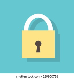 lock flat icons design vector padlock color object