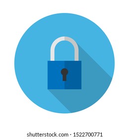 lock flat icon.Vector illustration in a simple style with a falling shadow. 10 eps.