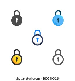 lock flat interface icon pack