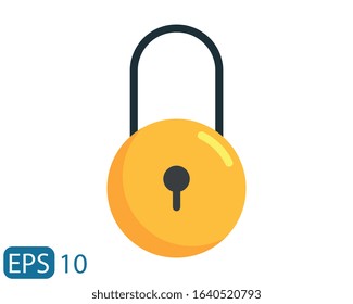 Lock flat style icon template color editable. Lock symbol vector sign isolated on white background. EPS 10