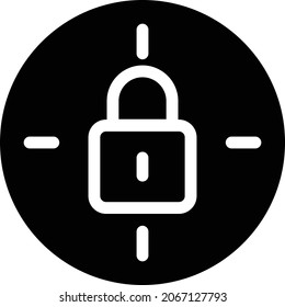icono de glifo del vector de foco de bloqueo
