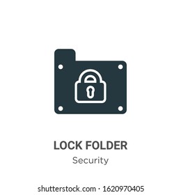 Lock folder glyph icon vector on white background. Flat vector lock folder icon symbol sign from modern security collection for mobile concept and web apps design.