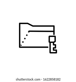 lock folder icon design line style. Perfect for application, web, logo and presentation template