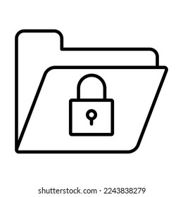 Lock folder icon illustration. icon related to developer. Line icon style. suitable for apps, websites, mobile apps. Simple vector design editable