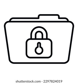 Lock folder icon outline vector. Cipher data. Code logo