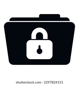 Lock folder icon simple vector. Cipher data. Code logo