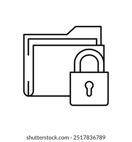 lock folder thin outline icon vector design good for web or mobile app