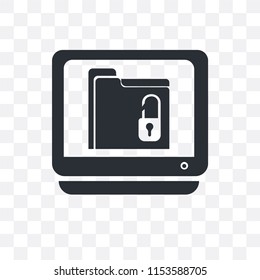 Lock Folder vector icon isolated on transparent background, Lock Folder logo concept