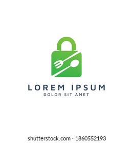 diseño del logotipo del espacio bloqueador y negativo de alimentos