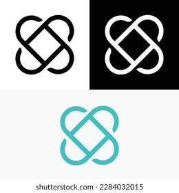 Lock Four Abstract Symbol Icon Logo