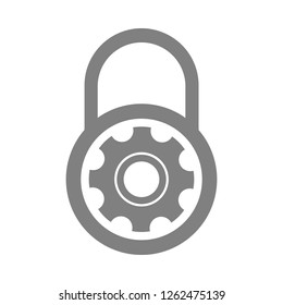 Lock and gear. Vector icon.