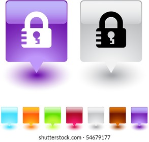 Bloquear botões quadrados brilhantes da Web.