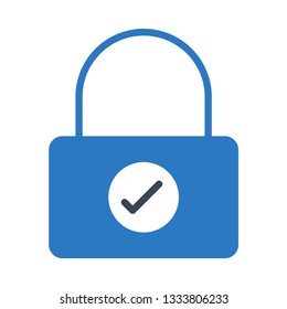 lock glyph double color icon