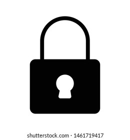 lock glyph flat vector icon