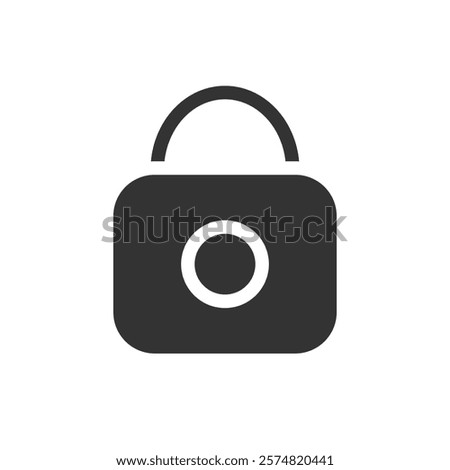 Lock glyph icon. Vector illustration