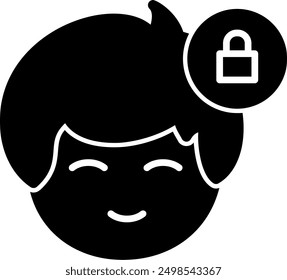 Lock Glyph Vector Icon Design